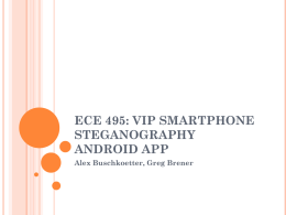 ECE 495: VIP Smartphone Steganography Android app