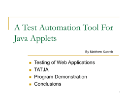 A Test Automation Tool For Java Applets