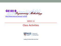 Week 13 Class activities - NUS School of Computing