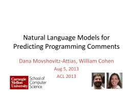 Natural Language Models for Predicting Programming Comments