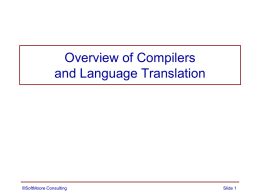 Overview of Compilers and Language Translation