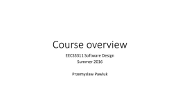 Course overview