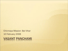Vasant Panchami - Chinmaya Mission Twin Cities