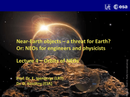 11 May 2012: NEO lecture 04 - Orbit determination