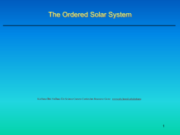 The Ordered Solar System - Center on Disability Studies