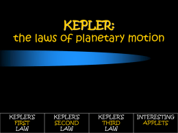 KEPLER: the laws of planetary motion