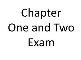Chapter One and Two Exam