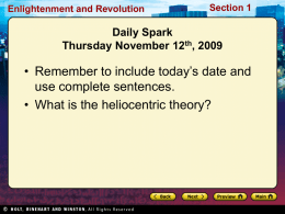 The Scientific Revolution Section 1 Enlightenment and