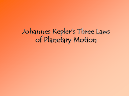 Kepler`s Three Laws of Planetary Motions