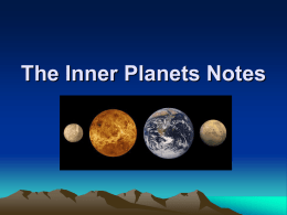 The Inner Planets Notes How Many Planets?