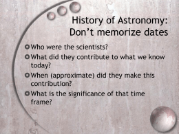 History & Astronomers