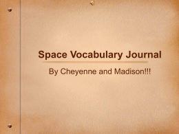 Space Vocabulary Journal