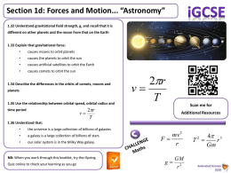 iGCSE Forces and Astronomy 1d