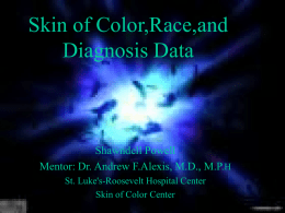 Skin of Color,Race,and Diagnosis Data