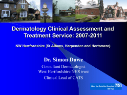 Dermatology CATS decommissioning - Dr Simon Dawe