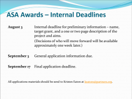 Internal Deadline - Harvard Skin Disease Research Center
