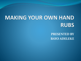 Slide – MWA -Handrub Presentation by Mr Bayo Adeleke