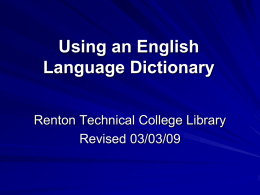 Using an English Dictionary