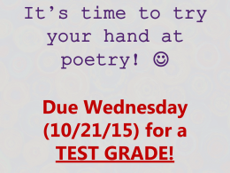 English I Poetry Project Test Grade