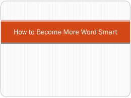 How to Become More Word Smart