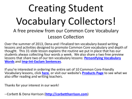Vocabulary Collecting PowerPoint