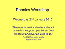 Phonics Year R information - Worlebury St.Paul`s C of E VA Primary