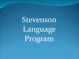 Stevenson Language Program Powerpoint