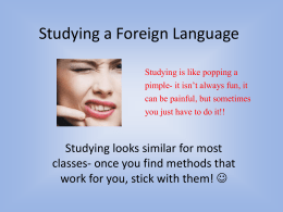 Studying a Foreign Language