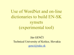Use of WordNet and on-line dictionaries to build EN