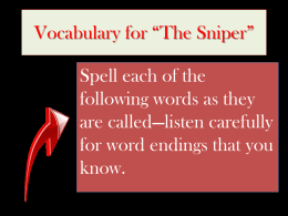 Vocabulary for “The Sniper”