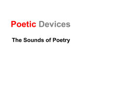 poetic devices lesson - San Fernando High School