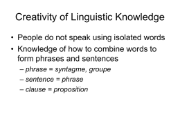 Creativity of Linguistic Knowledge
