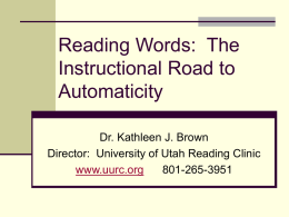 Building Word Automaticity