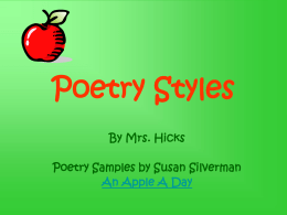 Poetry Styles - Cape Girardeau Public Schools