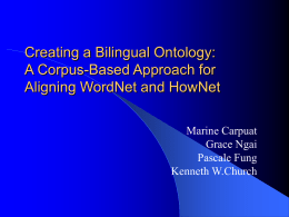 Creating a Bilingual Ontology: A Corpus