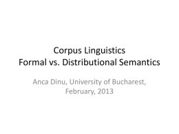 Formal vs. Distributional Semantics