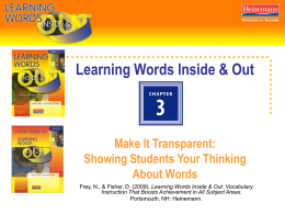 Learning Words Inside and Out: Chapter 3 Make it