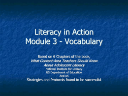 Text Comprehension - Michigan's Mission: Literacy