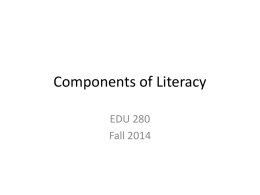 Components of Literacy - Wayne Community College