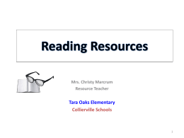 Reading Resources - Collierville Schools