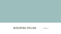 Developing spelling