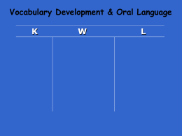 Vocabulary Building and Oral Language Instruction