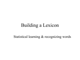 March 2: Building a Lexicon