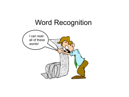 Word Recognition PowerPoint Presentation