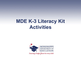 K-3 Literacy Kit Activities
