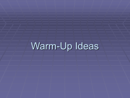 Warm-Up Ideas - ESL Adventure