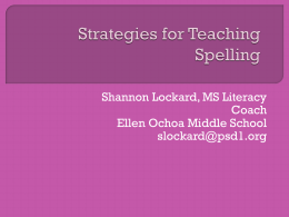 Strategies for Teaching Spelling