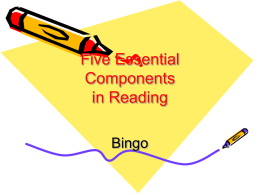 5 Essential Components in Reading: Bingo