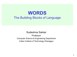 Words - Indian Institute of Technology Kharagpur
