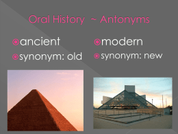 Oral History ~ Antonyms - Open Court Resources.com